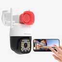 VSTARCAM 3MP Outdoor Security Camera with 130dB Loud Siren Alarm, 2K Color Night Vision WiFi Surveillance Camera, 360 PTZ Auto Tracking, Two-Way Audio, IP66 Waterproof, Cloud/SD Storage