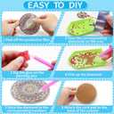 Benvo 8 Pcs Diamond Painting Coasters Kit Mandala Cup Coasters DIY Diamond Art Kits with Diamond Painting Pens, Holders, Cork Base for Beginners Adults and Kids Art Craft Supplies Gift (Mandala A)