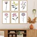 Jethami 6 Pack Paint by Numbers Kit for Adults Beginner, Easy Flowers DIY Painting Canvas Art Kit for Home Wall Decor 8x12 in (Boho Flowers-02)