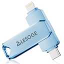 MFi Certified 256GB Flash Drive for iPhone Photo Stick Thumb Drive, USB Memory Stick iPhone Flash Drive for Photos, High Speed Jump Drive External Storage for iPhone/iPad/Android/PC (Light Blue)