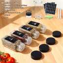36Pcs Spice Jars Containers with Labels，4oz Black Seasoning Bottles with Shaker Lids for Rack, Cabinet, Drawer,Empty Square Condiment Pots (36, Black)