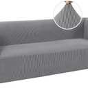 Stretch Sofa Armchair Slipcover Soft Non Slip Couch Cover for Living Room Tuxedo Sofa Cover Furniture Protector Sofa Bed Slipcover (3 Seater, Dove)