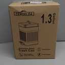 CEROELDA Small Trash Can with Lid-5L/1.3 Gal,Outdoor Dog Poop Garbage Can-Farmhouse Retro Metal Waste Bin w/Step Pedal for Bathroom Bedroom Office-Soft Close-Galvanized Steel