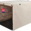 Deblue Heavy-Duty Dog Crate Cover, Privacy Pet Kennel Cover Universal Fits for 30 Inches Wire Cage, Polyester Crate Cover Fit for 1 2 3 Doors Crate (Tan)