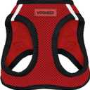 Voyager Step-In Air Dog Harness - All Weather Mesh, Reflective, No Pull Harness for Small, Medium Dogs, Cats - Secure with Hook & Loop Fastener, Buckle, Double D-Rings - Red/Black Trim, M (M (Chest: 16 - 18"))