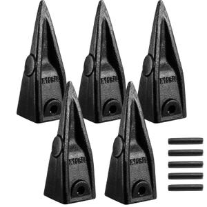 Hicarer 5 Set X156TL Excavator Bucket Teeth with 156LPN Pins, Mini Backhoe Skid Steer Accessories Compatible with Hensley X156