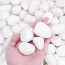 Pulovin 30 lbs White Rocks for Plants Indoor, 1-2 inch Decorative Garden Stone Outdoor Landscaping, Walkways, Yard, Large Polished River Rocks for Plants Pots, Vases, Crafts