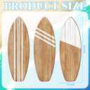 Yookeer 3 Pcs Surfboard Wall Decor,36" x 12" Large Wooden Surfboard Wall Art Set, Beach Room Decor Aesthetic Cute Beachy Tropical Surf Board Art for Surfer Bedroom Decoration (Wood,Classic)