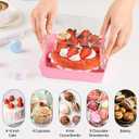 Kucoele 7 x 7 x 4 Inches Pink Paper Cake Boxes with Clear Lids, 20 Pack Square Charcuterie Boxes Disposable To Go Food Containers for 4-6 Inch Cake, Jumbo Cupcakes, Bakeries