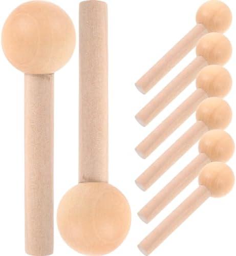 Angoily 10-Pack Wooden Pegs & Hooks for Pegboard - 3.14x0.86 Inch
