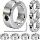 Luyostik 8pcs 1-1/ 2" bore Shaft Collar, 1-1/ 2" bore Solid Steel Style zinc Plated Set Screw Shaft Collars, 2-1/ 4" OD, 3/ 4" Width, for Wheel Barrow Axle, Gearbox Assemblies, Machine Tools, Industry