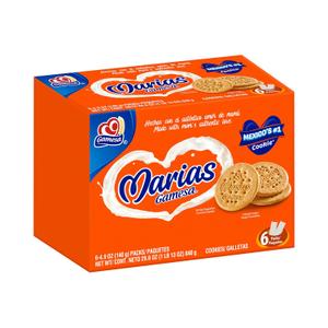 3 x Gamesa Marias Cookies 4.9oz Sleeves, 29.6oz Total (Pack of 6) (Packaging May Vary)