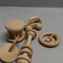 5 Pieces Wooden Baby Toys Wooden Toys for Babies 0-6-12 Months Wood Toys Rattles with Bells Montessori Wood Baby Push Car Wooden Newborn Toy for Infant Boys and Girls Gifts