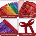 Watayo 4 Pcs Rainbow Foil Fringe Garland,29Ft Rainbow Tinsel Metallic Glitter Banner, LGBT Hanging Table Skirts for Unicorn Birthday Wedding Pride Month Parade Float Party Decor