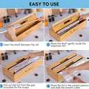 18 Inch Large Foil Wrap Dispenser with Cutter, 2 in 1 Aluminum Butcher Parchment Paper Freezer Tin Wax Cling Foil Plastic Wrap Organizer for Kitchen Drawer Bamboo Saran Storage Roll Holder