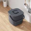 5.4L Kitchen Food Waste Bin with Lid & Handles, Indoor Compost Bucket Includes Inner Bucket Liner and Carbon Filter, Gray