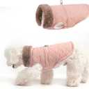 BEAUTYZOO Winter Dog Coat with Harness Built in, Warm Dog Puffer Jacket Vest Padded Fleece Cold Weather Coats Windproof Waterproof Snow Jackets Clothes for Small Medium Puppy, Pink XS (XS (Back: 10",Chest: 15"))