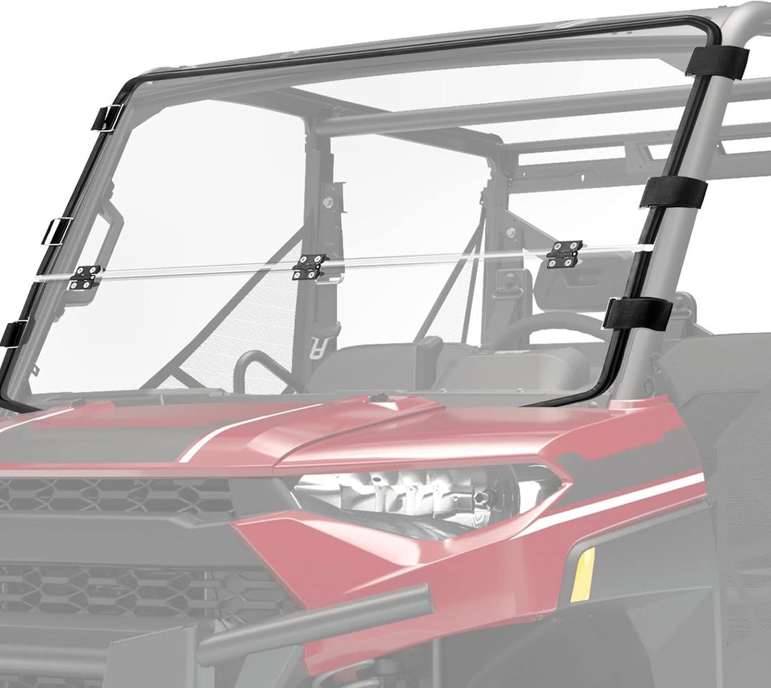 KEMIMOTO Flip Windshield Compatible with Ranger 1000, 2-IN-1 Fold Down Windshield Compatible with Polaris Ranger XP 1000/ 1000 2017-2025 Clear