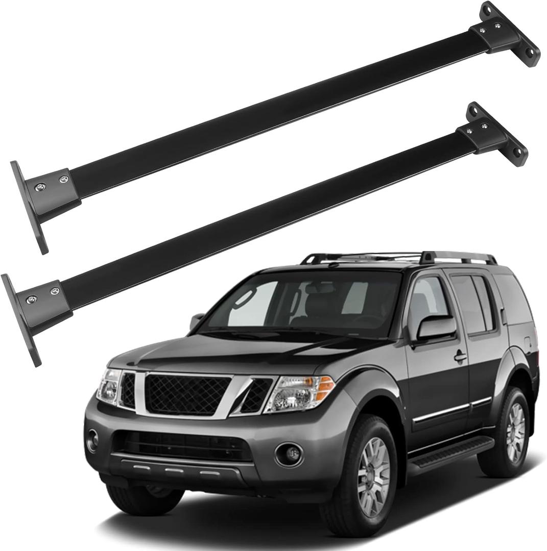 FINDAUTO Roof Rack Cross Bar for Nissan Pathfinder 2005-2012 (Only for Models with Existing Roof Rails) Aluminum Crossbar for Luggage Kayak Bike Cargo Carrier 150LBS/Black
