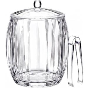 Amazing Abby - Icelyn - 3-Quart Plastic Double-Wall Ice Bucket with Lid and Tong, Insulated Bucket for Indoors and Outdoors, Good for Kitchen, Bar, and Restaurant, Perfect for Home and Commercial Use