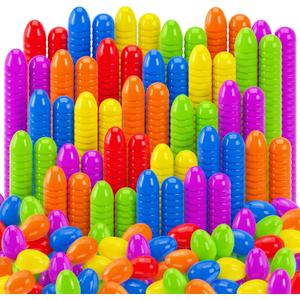 LINAYE 600PCS Plastic Easter Eggs Bulk Fillable, 6 Colors 2.3" Empty Eggs Bulk for Easter Eggs Hunts Party Favors Decorations, Classroom Prizes, Basket Stuffers