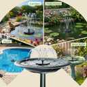 AISITIN Solar Fountain, Solar Bird Bath Fountains Pump with 6 Nozzles, 2026 Upgraded Free Standing Floating Solar Powered Water Fountain Pump for Bird Bath, Garden, Pond, Pool and Outdoor