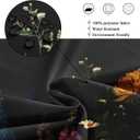 Riyidecor Black Floral Dark Wildflower Shower Curtain for Bathroom Decor 60Wx72H Boho Vintage Flower Blossom Leaves Plants Botanical Women Art Printed Fabric Polyester Waterproof 12 Pack Plastic Hooks
