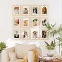 decorUhome 5x7 Picture Frame Set of 10, Display Photos 4x6 with Mat or 5x7 Unmatted for Picture Frames Collage Wall Decor, Natural