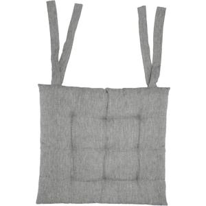 Chair Cushion Pads  - Dining Kitchen Office Chair Seat Cushion with Ties- Durable Cotton Chambray Fabric Cover - Thick Comfy Poly Fill - Indoor Use  5 Pcs, Grey, 20 x 20 in, 19 x 15 in, 19 x 19 in, (2x)- 12.6 in x 23.6 in x 0.8 in