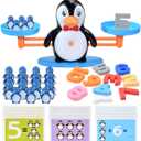 BAKAM Penguin Balance Scale Number Counting Blocks Games for Kids Ages 3-5, Montessori Math Games for Kids 5-7, Preschool Kindergarten Learning Activities, STEM Educational Toys for 3+ Year Old