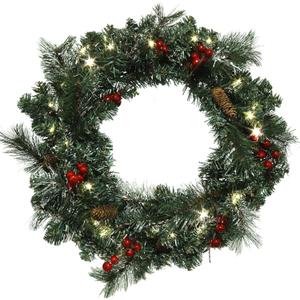 22" Christmas Wreath, Front Door Xmas Wreath, Winter Green, 2024 Holiday Pick, Arrives Decorated with Pine Cones & Berries