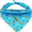 Dog Bandana, Shark Print Boy Bandana Pet Kerchief 1PC Washable Cotton Square Dog Scarfs for Small Medium Large Dogs