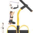 21 Fitness Resistance Bands-4 Tube Pedal Ankle Puller - 2023 New Sit up Leg Stretch Rope Exercise Bands with Handles, Stretching Workout Fitness Bands for Arm Weights Exercise Equipment (Yellow)