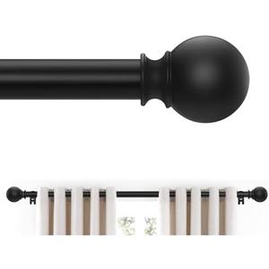 Matte Black Curtain Rods 18 to 60 Inches(1.5-5 Feet),5/8 inch Splicing Drapery Rods,Small Curtain Rods Set,Size: 18''-60'',Matte Black