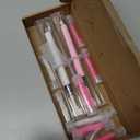 PATIKIL Diamond Art Pen with Wax, 2 Pcs Fine Point Diamond Art Accessories Refillable Wax Pen with 20 Pcs Wax for Diamond Art Nail DIY Craft, Pink and White