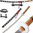 Forgemith Bamboo Anime Cosplay Swords：Roronoa Zoro/Kitetsu/Yama Enma/Trafalgar Law/Kozuki Oden/Edward Newgate,About 40.75/59 Inches,Anime Original Texture,for Role-Playing,Stage Performance and Gift