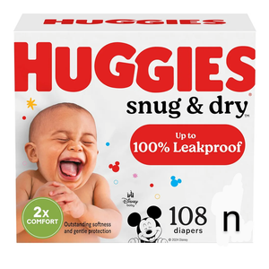 Huggies Size n Diapers, Snug & Dry Newborn Diapers, Size n (1-10 lbs), 108 Count