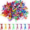 2 x 150pcs Metal Paper Clips for Crafts, 0.31x0.67in Mix-Color Paper Fasteners Round Head Split Pins Smooth Mini Brads for DIY Scrapbooks Cards Photo Walls