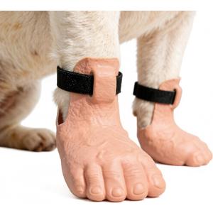 Enrichoice Dog Shoes Funny Human Feet Design (2PCS for 2 Paws), Anti-Slip Sole, Warm Latex Dog Boots & Paw Protectors, Secure Hook & Loop Strap, Realistic Pet Booties for Indoor & Photos (Large)