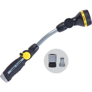 Melnor 65173AMZ RelaxGrip 8 Pattern 16" Pivoting Wand Bundle, Metal, Black, Yellow