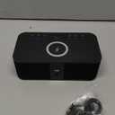 Digital Alarm Clock White Noise, Loud Digital Alarm Clocks Bedrooms, Alarm Clock Speaker Wireless Charger AUX USB Bluetooth Speaker 12/24H Dual Alarm Snooze Adjustable Brightness, Black