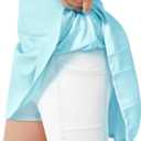 Stelle Girls Tennis Skort with Built-in Shorts & Pockets, Pleated Skirt (Blue, XL)