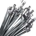 Stainless Steel Zip Ties 100PCS 11.8 Inch Heavy Duty Metal Self Locking Cable Ties for Chain Link Fence, Exhaust Wrap, Thermal Insulation, Outdoor, Industrial Use