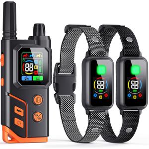 2In1 Wireless Dog Collar Fence System & Correction Collar, Invisible Electric Fence for Dogs Remote Range 25-3500ft, 4 Training Modes, Rechargeable Waterproof Pet Containment for Outdoor (Black Grey)