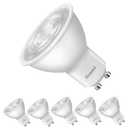 Fionaled GU10 LED Bulbs, 50W Halogen Replacement, 3000-Kelvin Soft Warm White, Not Dimmable, 38° 2 Prong MR16 LED Spotlighting Bulbs, Flicker Free, No Lead No Dazzing, 6-Pack