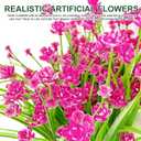 TURNMEON 20 Bundles Artificial Flowers for Outdoors, Summer Spring Grass Camellia Fake Flowers Plastic Plants, UV Resistant No Fade Faux Greenery for Gardens Porch Yards Cemetery Decor 500 Heads (Pink)