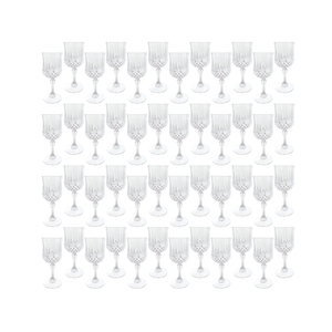 Plastic Wine Glasses，Plastic Goblets Vintage Style Cordial Drinking Glasses for Wedding Reception, Grand Event Party Supplies (47, Transparent)