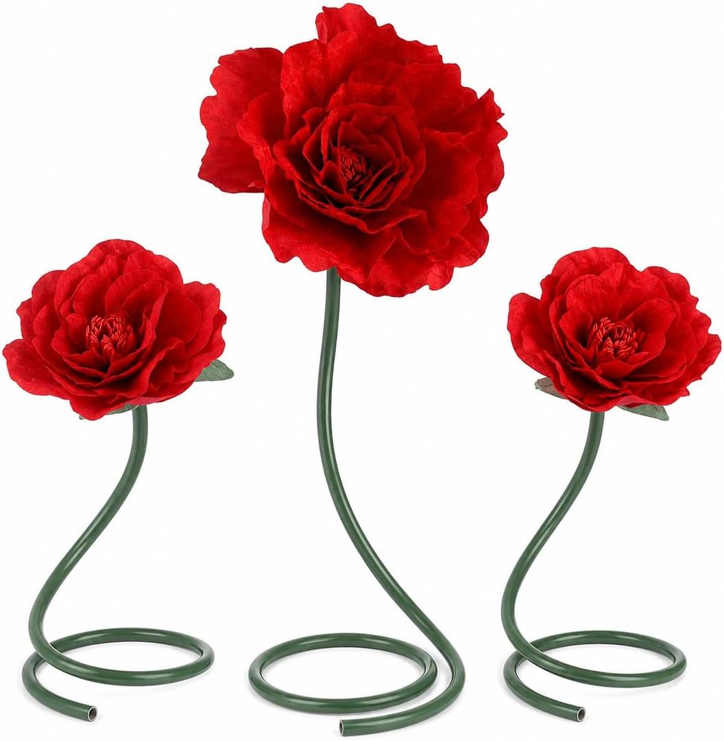3 Pcs 5 ft Large Rose Flowers Giant Artificial Roses, Valentine Standing Huge Handcrafted Flowers for Window Reception Banquet Ceremony Floral Decor Garden Hotel Office Birthday Wedding Party