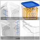 4 Pack Food Storage Containers with Blue Lids, 6.0 Qt - Square, Clear, Polycarbonate, for Restaurant Commercial Kitchen and Home party