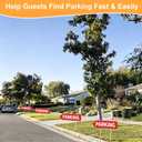 Parking Sign 4 Pack, 16"x5" Parking Signs for Outside Event, Double Sided Waterproof with Stake Corrugated Plastic Red